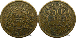 Tunisie - Protectorat Français - Habib Bey - 50 Centimes 1926-AH1345 - TTB/XF45 - Mon5927 - Tunisie