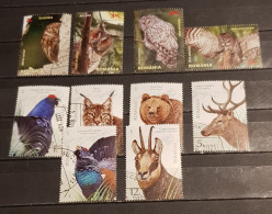 ROMANIA BIRDS-OWLS -WILD ANIMALS-BEARS 2 SETS CTO-USED - Usado