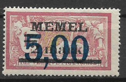 MEMEL OCCUPAZIONE TEDESCA 1922  FRANCOBOLLI DI FRANCIA SOPRASTAMPATI  UNIF. 62    MNH XF - Autres & Non Classés