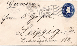 77444 - USA - 1904 - 5¢ GAU BOSTON, MASS - ... -> NEW YORK -> LEIPZIG (Deutschland) - 1901-20