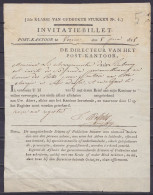 "Invitatie-billet" - Invitation à Venir Retirer à La Poste Une Lettre Chargée Datée 8 Juin 1818 De VERVIERS Pour LIMBOUR - 1815-1830 (Période Hollandaise)