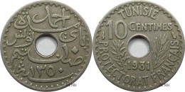 Tunisie - Protectorat Français - Ahmed I Bey - 10 Centimes 1931-AH1350 - TTB/XF45 - Mon5568 - Túnez