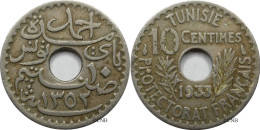 Tunisie - Protectorat Français - Ahmed I Bey - 10 Centimes 1933-AH1352 - TTB/XF40 - Mon5569 - Tunesien