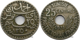 Tunisie - Protectorat Français - Ahmed I Bey - 25 Centimes 1931-AH1350 - TTB/XF45 - Mon5930 - Túnez