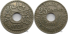 Tunisie - Protectorat Français - Ahmed I Bey - 25 Centimes 1933-AH1352 - TTB/XF45 - Mon5933 - Túnez