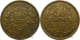Tunisie - Protectorat Français - Ahmed I Bey - 50 Centimes 1933-AH1352 - TTB/XF45 - Mon5935 - Túnez