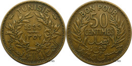 Tunisie - Protectorat Français - Ahmed I Bey - 50 Centimes 1933-AH1352 - TTB/XF45 - Mon5936 - Tunisia
