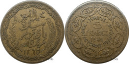 Tunisie - Protectorat Français - Lamine Bey - 5 Francs AH1365 / 1946 - TTB+/AU50 - Mon6018 - Túnez