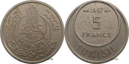 Tunisie - Protectorat Français - Lamine Bey - 5 Francs 1957-AH1376 - TTB+/AU50 - Mon6249 - Túnez
