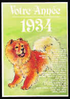 CPSM / CPM 10.5 X 15 Votre Année 1934 Signe Astral Chinois LE CHIEN Avec Divers événements Intervenus Cette Année Là - Astrología