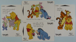 New Zealand - GPT - Set Of 4 - Disney's Winnie The Pooh Part 1 - $5 - Mint - Nouvelle-Zélande
