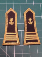 COMMANDANT TOUPES DE MARINE PAIRE D'EPAULETTES DE TENUE DE CEREMONIE, EN CANETILLE - Uniformes