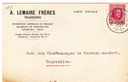 Belgique - Carte Postale De 1927 - Oblit Trazegnies - Exp Vers Courcelles - Valeur 6,50 Euros - - Briefe U. Dokumente