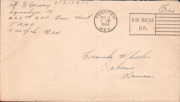 USA ETATS UNIS SEUL SUR LETTRE  FRANCHISE MILITAIRE DE TONOPAH AIR BASE 1944 - Briefe U. Dokumente