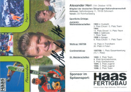 Autogramm AK Skispringer Alexander Herr 1998 Furtwangen Schonach Schwarzwald Rohrhardsberg DSV FIS Olympia SC Freiburg - Authographs