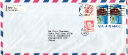 L77524 - USA - 1991 - 2@40¢ Piper MiF A LpBf WILKES-... -> SAGAMIHARA (Japan), M Nachtraeglich-entwertet-Stpl - Covers & Documents