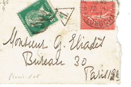 Tarifs Postaux France Du 09-08-1926 (178) Pasteur N° 174 30 C.  Taxe Poste Restante  Payée Avec Timbre Ordinaire + Semeu - 1922-26 Pasteur