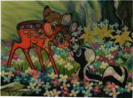 PC DISNEY, BAMBI & SKUNK, Modern 3D Postcard (b52876) - Disneyworld