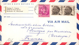 USA ETATS UNIS AFFRANCHISSEMENT COMPOSE SUR LETTRE POUR LA FRANCE 1966 - Covers & Documents