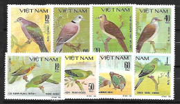 Vietnam - MNH ** 1981 Complete Set 8/8 : 8 Different Pigeons - Pigeons & Columbiformes