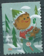 VEREINIGTE STAATEN ETATS UNIS USA 2022 HOLIDAY ELVES: ELF SEWING TEDDY BEAR F USED SN 5722 - Used Stamps