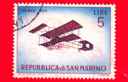 SAN MARINO - Usato - 1962 - Storia Dell'aeroplano -  Aerei - Henri Farman, 1909 - 5. L - Usati