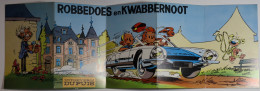 GROTE UITKLAPBARE RECLAME  ROBBEDOES EN KWABBERNOOT  ( HARDE KARTON )  92 X 29 CM      ZIE AFBEELDINGEN - Robbedoes En Kwabbernoot