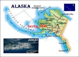 Alaska Map United States New Postcard * Carte Geographique * Landkarte - Autres & Non Classés
