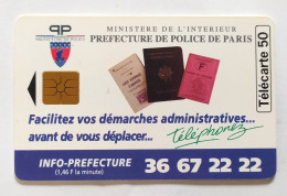 Télécarte France - Préfecture De Police De Paris - Unclassified