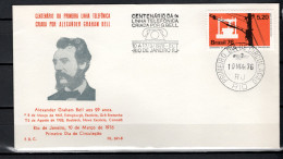 Brazil 1976 Space, Telephone Centenary Stamp On FDC - América Del Sur