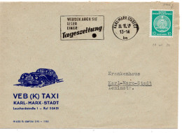 63946 - DDR / Dienst - 1957 - 10Pfg Zirkel Re EF A OrtsBf KARL-MARX-STADT - WERDEN AUCH SIE LESER EINER TAGESZEITUNG - Covers & Documents