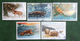 Animals In Winter Dear Fox Hare Bird (Mi 1372-1376) 1992 Used Gebruikt Oblitere ENGLAND GRANDE-BRETAGNE GB GREAT BRITAIN - Used Stamps