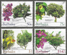 Barbados. 2005 Flowering Trees. 4 Used Values To $1.40 (50c, 75c, $1, $1.40). SG 1270etc. M4109 - Barbades (1966-...)