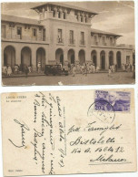 Etiopia Ethiopia Italy Colony Era Addis Abeba Railway Station B/w Pcard 3mar1937 With Colony Issue C.20 Solo - Ethiopie