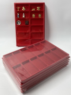 LOT 2 BOX - COLLECTEURS - PLATEAUX VELOURS AVEC COUVERCLE - 12 CASES POUR DIVERS - FEVES - MINERAUX - LEGO ETC. - Other & Unclassified