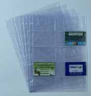 LOT 10 FEUILLES TRANSPARENTES (FORMAT A4) POUR TELECARTES / 10 CASES RECTO HORIZONTALES - Zubehör