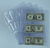 LOT 10 FEUILLES TRANSPARENTES (FORMAT A4) POUR BILLETS / 3 CASES RECTO HORIZONTALES 9 X 21,5 - Unclassified