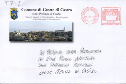 Stemma Comune Di Grotte Di Castro (Provincia Di Viterbo) Su Busta Tipo 7 Anno 2012 - Covers