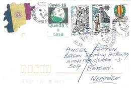 Letter To Bergen,Norway, During COVID-19 Confinement, From Andorra, Return To Sender .  2 Pics  Front & Back Cover - Briefe U. Dokumente