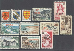 REUNION CFA - Série N° 307 à 318 Sauf 298 A , 313 Et 319 - Soit 12 Timbres Neufs Sans Traces De Charnières - Unused Stamps