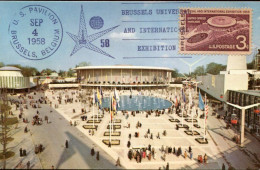 X0129 U.S.A.,maximum 1958 Exposition Universelle De Bruxelles, 1958,Pavilion Of THE U.S.A. - 1958 – Bruxelles (Belgio)