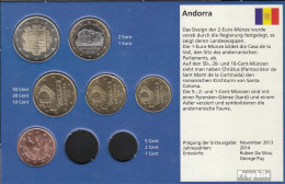 Andorra 2014 Stgl./unzirkuliert KurzSatz 5 Cent Bis 2 Euro 2014 Kursmünzen-Set - Andorra