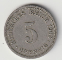 DEUTSCHES REICH 1903 D: 5 Pfennig, KM 11 - 5 Pfennig