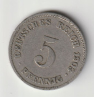 DEUTSCHES REICH 1903 J: 5 Pfennig, KM 11 - 5 Pfennig