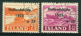 Bm Iceland 1953 MiNr 285-286 Used | Netherlands Flood Relief Fund #5-02-11 - Usati