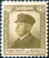 R2253/677BIS - MONACO - 1922/1923 - Prince Albert 1er - N°54a Brun-olive NEUF* - Unused Stamps