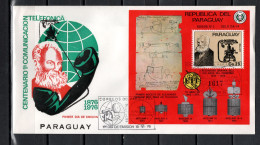 Paraguay 1976 Space, Telephone Centenary S/s On FDC - South America