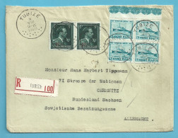 724T (-10%) + 725 (Oostende-Dover)  Op Brief Aangetekend Stempel TUBIZE - Lettres & Documents