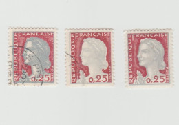 France 3 Timbres Marianne De Decaris YT 1263 Variété Impression Différente - Usati