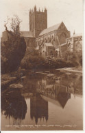 A90. Vintage Judges Postcard.Wells Cathedral From The Swan Pool. Somerset - Wells